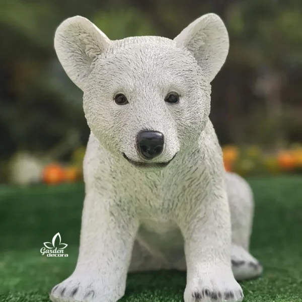 Oso polar sentado de Piedra artificial