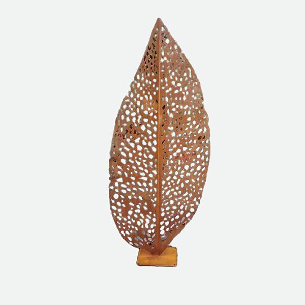 Escultura de Hoja de Otoño en Acero Corten